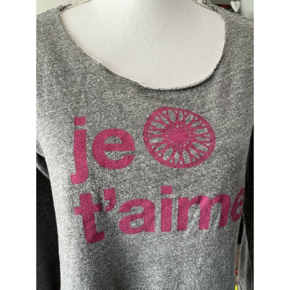 Soulcycle Je T’aime Grey Pullover Knit Long Sleeve Mesh Workout Sweatshirt Large - Picture 3 of 6